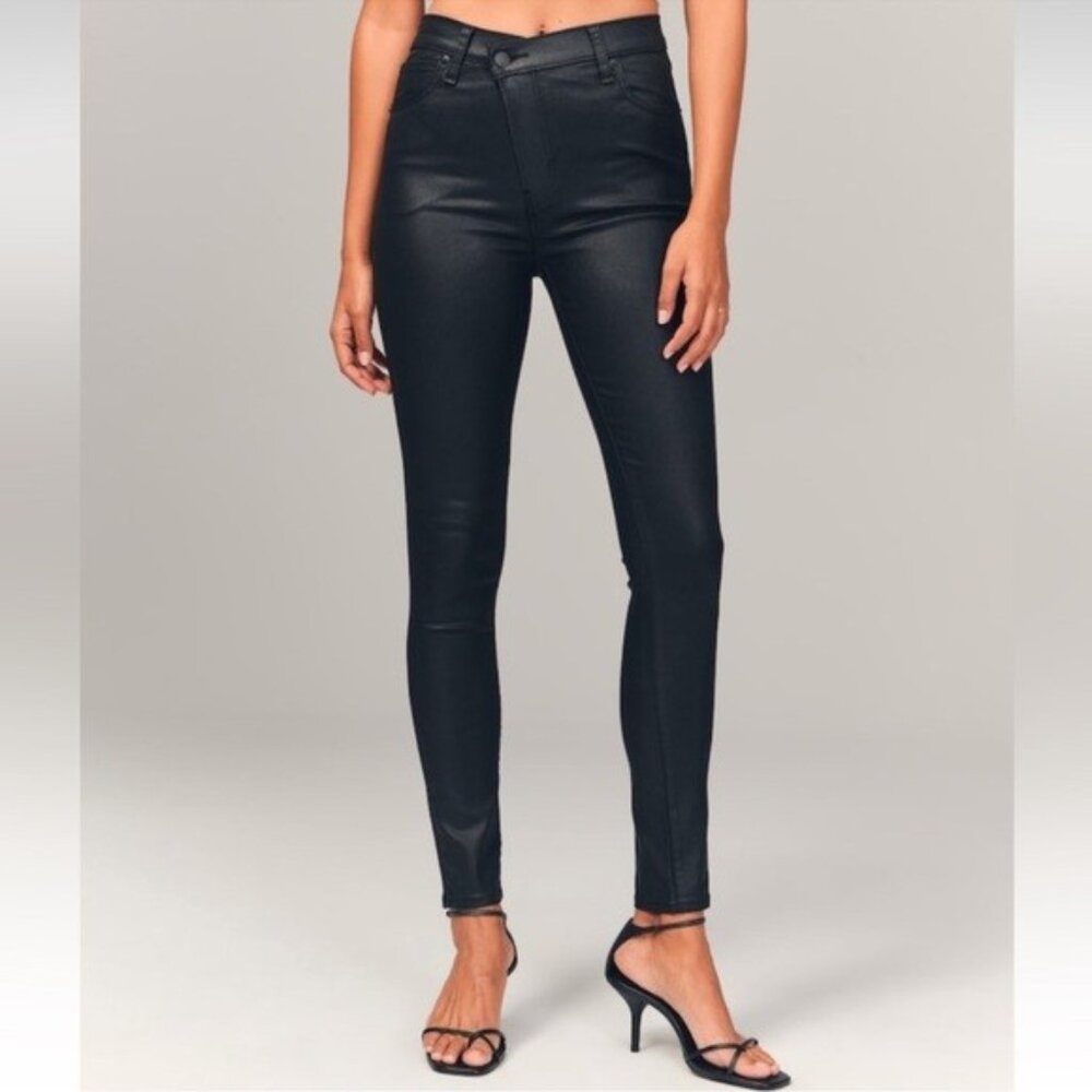 Abercrombie & Fitch Crossover Waist Skinny Coated Jean